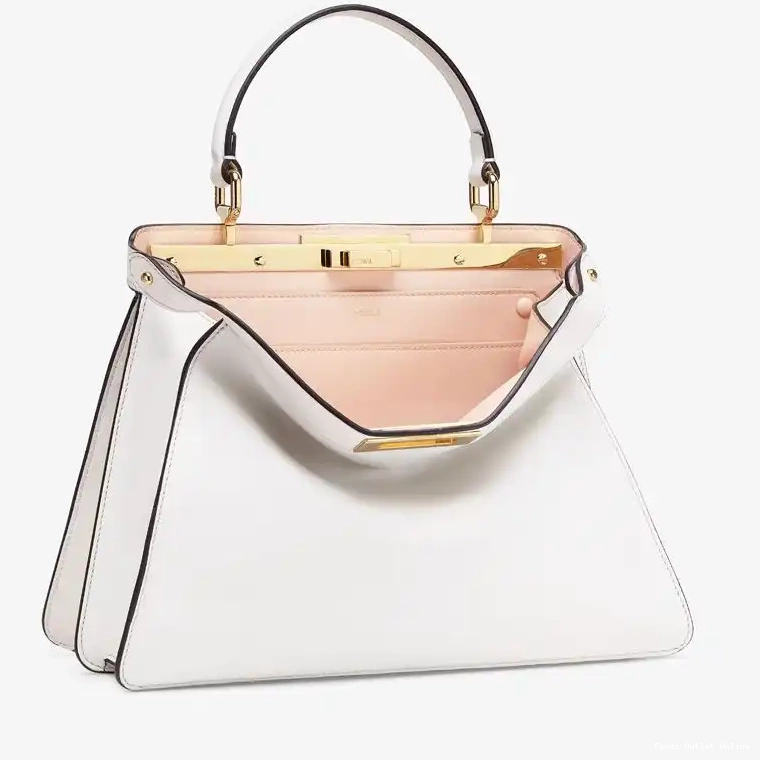 Affordable Bag White ISeeU In Laether Fendi Medium Peekaboo Nappa 0611